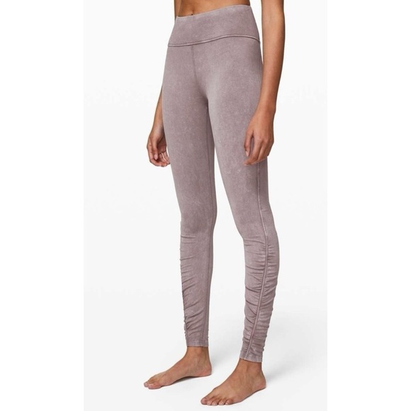 Lululemon Athletica Inner Glow High Rise Tight Cotton Washed Half Moon Gray 4 - Picture 1 of 12